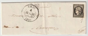 Francia Cubierta 1850 Gris - Besançon - 20 Céntimos Negro - Texto - portada1060 - Imagen 1 de 4