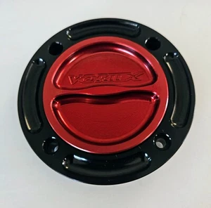 Vortex Red Gas Fuel Cap Lid + Black Base Ducati 748 888 916 996 998 Monster - Picture 1 of 1