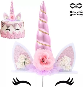 Unicorn Cake Topper Unicorn Birthday Party Supplies Unicorn Cake Decoration Pink - Picture 1 of 7