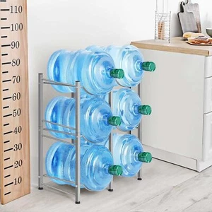 For 6 Slots Heavy Duty Water Bottle Storage Rack 5Gallon Water Jug Holder Sliver - Picture 1 of 10