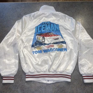 vintage white satin jacket racing speedway iceman Tom Waggoner auto racing - Picture 1 of 8