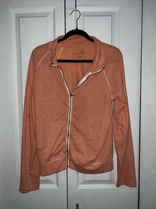 Free People  We The Free Coral Zip Up Sweat jacket Sz L/G - Picture 1 of 7