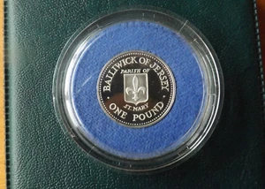 Jersey British Sterling Silver £1.00 Coin 1989 St Mary Proof Grade Cased Rare. - Picture 1 of 6