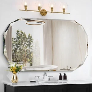 Frameless Bathroom Mirror,30x48 inch Beveled Bathroom Mirror Wall Mounted, Moder - Picture 1 of 8