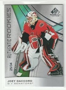 2019-20 SP Game Used #186 Joey Daccord 25/34 TRUE RC Ottawa Senators RARE - Picture 1 of 1