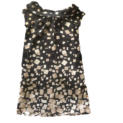 Marks & Spencer Black Printed Multiway Dress with Pockets UK 8 *exc cond y2k vtg - Image 1 of 4