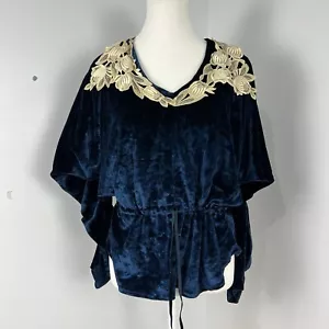 Janette Gray Design For Cloche Velvet Blouse Top Women Size 1 Vintage - Picture 1 of 11