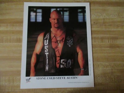 1 foto promocional firmada por Steve Austin piedra fría wwf 8x10 muy rara Foto 1 de 4