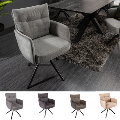 Stuhl BIG GEORGE - FARBWAHL - Samt - Strukturstoff - 360° drehbar - Federkern - Bild 1 von 4