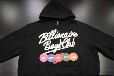 全新 男式 BBC 851-8307 百亿男孩俱乐部 BB SCRIPT PULLOVER HOODIE 黑色 — 第 1/4 张图片
