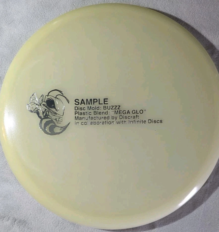 NEW MEGA GLO BUZZZ SAMPLE RUN by Discraft & Infinite Discs Limited Rare Run 177g - Image 1 of 4