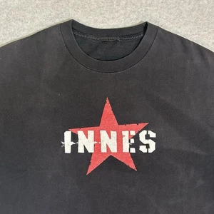 Y2K Innes Skateboarding Red Star Faded Black Tee Men's L/XL Smashing Pumpkins - Picture 1 of 8