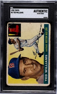 1955 Topps #2 - Ted Williams - Boston Red Sox - HOF - SGC Authentic - Bild 1 von 2