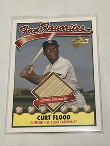 2003 Topps All-Time Fan Favorites Curt Flood Bat Relic Cardinals - Picture 1 of 2