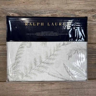 Ralph Lauren Genevieve Floral Queen Duvet Cover 100% Cotton Sateen Gray NWT $355 - Image 1 of 4