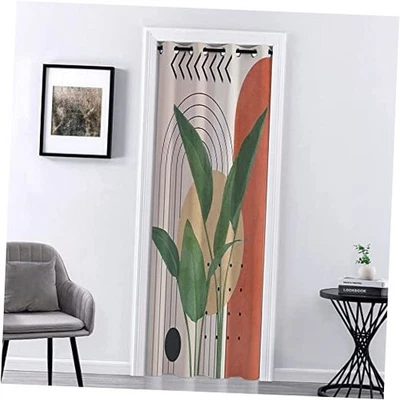 Cortina Puerta Cortina, Térmica 59"W x 70"L (Pack de 1) Hojas Verdes Foto 1 de 4