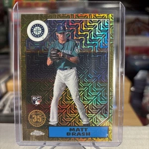 Matt Brash 2022 Topps Chrome Gold Mojo Refractor 1987 Retro Mariners RC ⭐️ MINT - Picture 1 of 3