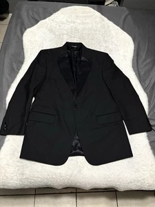 Jos A Bank Black Notch Lapel Tuxedo Formal Suit Jacket Size 42R  - Picture 1 of 9