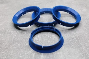 4x SET Zentrierringe Distanzringe  63,3 mm x 57,1 mm blau für Alufelgen - Bild 1 von 1