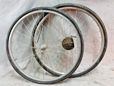 禧玛诺 FH-R050 26 英寸山地车自行车车轮套件 135/100 毫米 32/36S 静音离合器通勤 ~ — 第 1/4 张图片