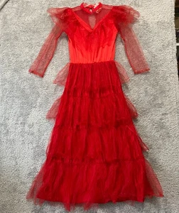 Lydia Deetz Brautkleid Beetlejuice Rubie’s Erwachsene Small Damen rot Dress Only - Bild 1 von 12
