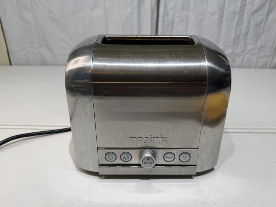 Magimix Le Toaster 2 Stainless Steel 2 Slice Wide Slot Bagel Defrost 1250W - Image 1 of 4