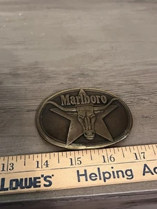 DE COLECCIÓN HEBILLA DE CINTURÓN LATÓN MACIZO 1987 MARLBORO - Imagen 1 de 6