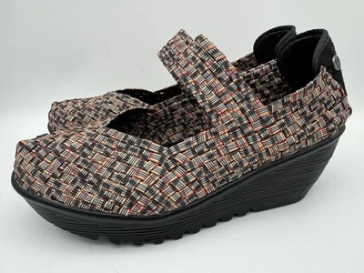 Zapato Bernie Mev Lulia Cuña Mary Jane Tejido Plataforma Tacón Multicolor Para Mujer 10 Foto 1 de 4