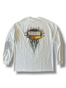 Vintage 90s NASCAR Crest Long Sleeve Double Sided Graphic Tee Shirt XL USA - Picture 1 of 18