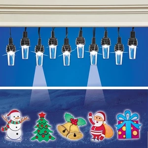 Unique 10-Count Indoor/Outdoor Christmas Themed Projection String Lights - Picture 1 of 1