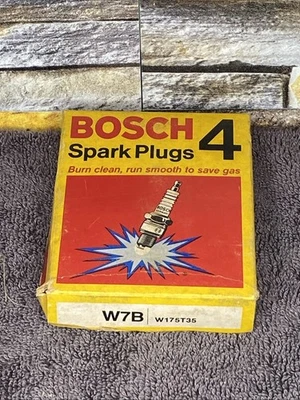 (4) Bosch W7B Spark Plugs S444 Made in Germany New Old Stock Vtg NIB HTF - Image 1 of 3