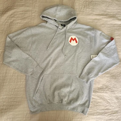 Universal Studios Super Nintendo Mario World M Logo Sudadera con Capucha Gris Jaspeado Talla L Foto 1 de 4