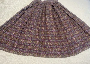 VTG Herman Geist Floral Maxi Skirt Size 12 Pleated Purple Flowers - Picture 1 of 5