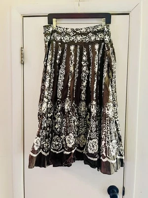 Falda Y2k Bordada Algodón Hippie Fairycore Línea A Playa Verano Estampado Bloque Foto 1 de 4