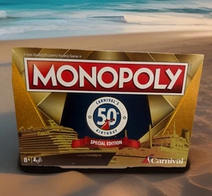 BRAND NEW Monopoly Carnival Cruise Line 50th Birthday Edition Board Game SEALED - Picture 1 of 2