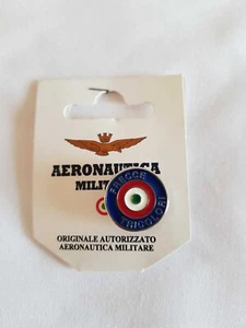 SPILLA FRECCE TRICOLORI ITALIANE TONDO AERONAUTICA PAN DISTINTIVO METALLO ITALIA - Foto 1 di 1