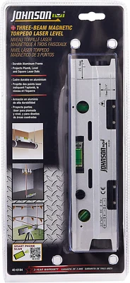 Johnson Level & Tool 40-6184 Magnetic Torpedo Laser Level, Silver & Black, 1 Las - Image 1 of 4