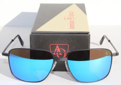 Gafas de sol AMERICAN OPTICAL Airman negro/azul espejo 56-15-145 ST BK BMN NUEVAS Foto 1 de 4