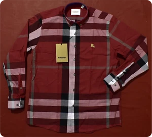 Men's Burberry Casual Button Down Shirt RED Size 3XL Pit to Pit 26" UNUSED - Picture 1 of 3