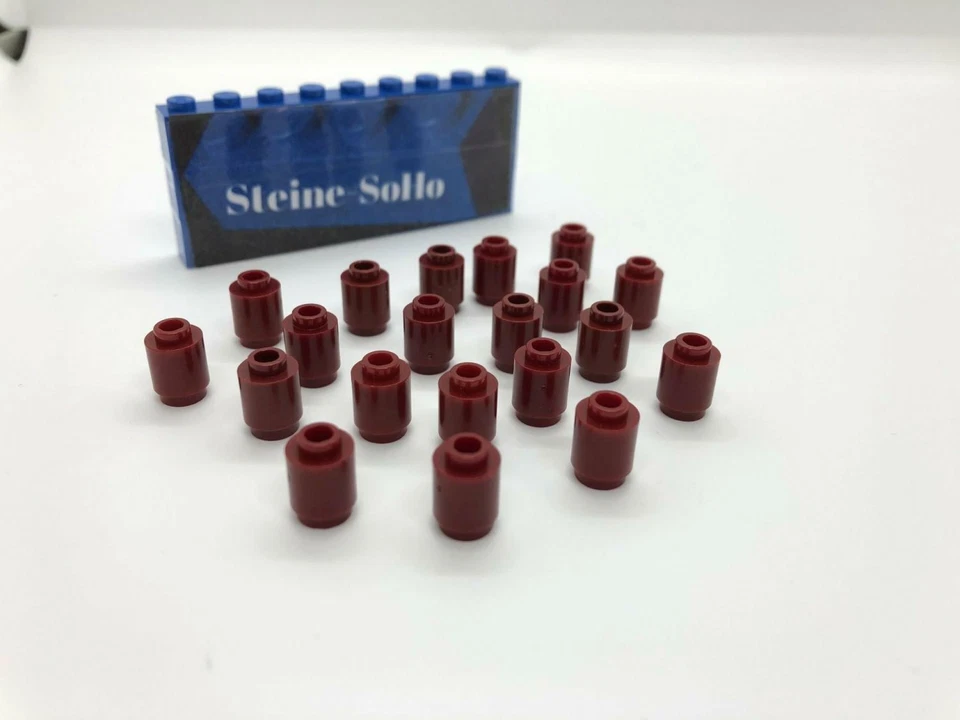 Lego (c) 20x Stein rund - 1x1 - dunkelrot - 3062b - Saeule, runde Steine - Bild 1 von 1