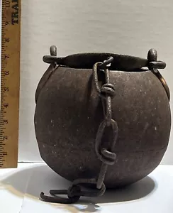 antiguo caldero medieval de hierro forjado siglo XIV 15 - olla de cocina, - Imagen 1 de 9