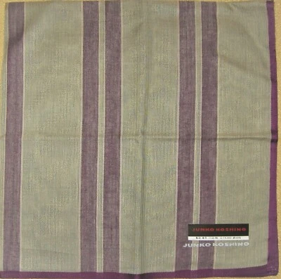 JUNKO KOSHINO *Striped Men's Handkerchief 44cm /HISASHI - Image 1 of 4