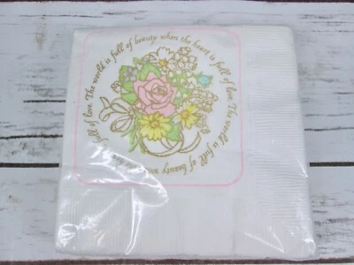 Servilletas de ramo de boda vintage con sello rosa flores belleza cinta de amor  Foto 1 de 2