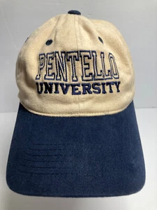 Gorra Pentello University Beige Azul 100% Algodón Ajustable Correa Sarga - Imagen 1 de 16