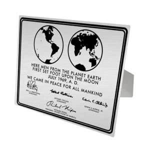 Réplica de placa de aterrizaje lunar de la NASA impresión de aluminio - Imagen 1 de 3