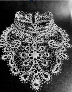 PATTERN FOR  BOBBIN LACE NECKLACE  RUSSIAN VOLOGDA STYLE - Picture 1 of 5