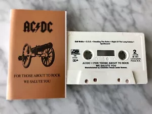 AC/DC For Those About To Rock We Salute You Cassette Tape Atlantic Angus Young - Picture 1 of 3