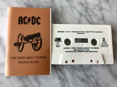 AC/DC For Those About To Rock We Salute You Cassette Tape Atlantic Angus Young  - Image 1 of 3