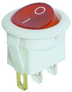 Wippenschalter, Einbauschalter, EIN/AUS, Weiß, rund,230V / 6,5A S15S - Bild 1 von 1