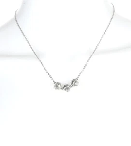 Rebecca Minkoff 3 Crystal Silver Women's Necklace $78 - Picture 1 of 2